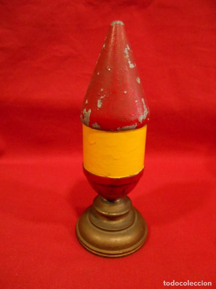 Militaria: ANTIGUO OBUS CONVERTIDO EN MECHERO - ARTE DE TRINCHERAS - GUERRA CIVIL -