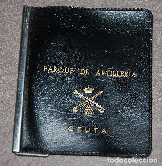 Militaria: BILLETERA PARQUE DE ARTILLERIA CEUTA EPOCA DE FRANCO A&Ntilde;OS 60/70