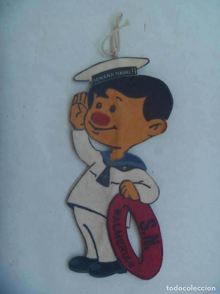 Military Antiques: MU&Ntilde;EQUITO DE MARINERO, RECUERDO DE LA SEMANA NAVAL DE ALMERIA . ARTESANAL DE FIELTRO. 1971