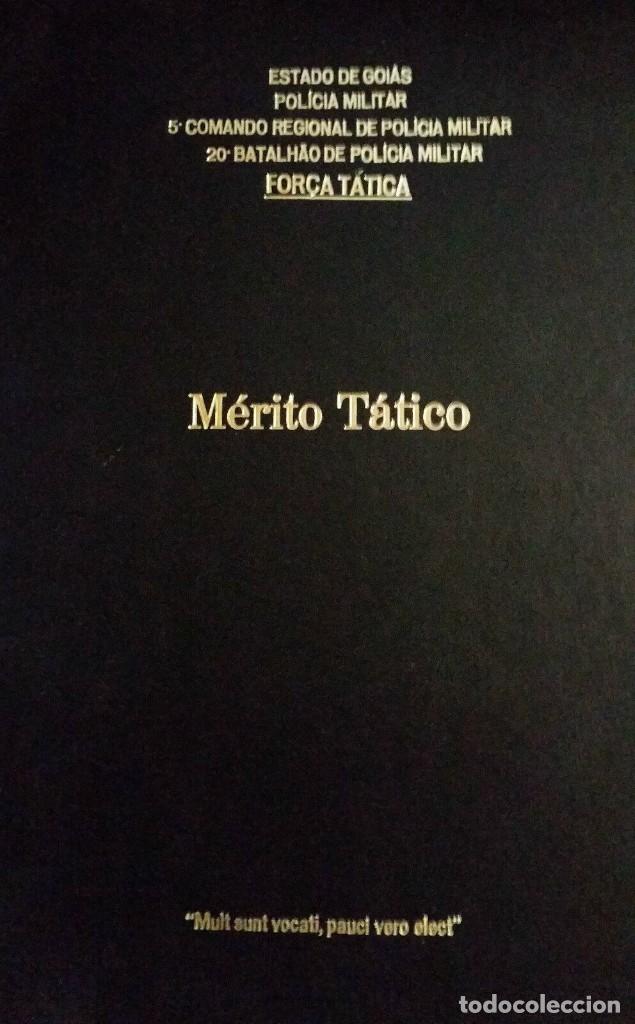 Military Antiques: CARTAPACIO MERITO TATICO  ,POLICIA MILITAR BRASIL.EXT.SIMIL PIEL.INTERIOR TERCIOPELO.