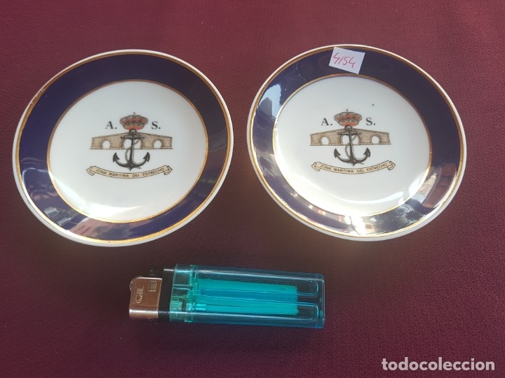 Militaria: PAR DE PLATILLOS ZONA MARITIMA DEL ESTRECHO