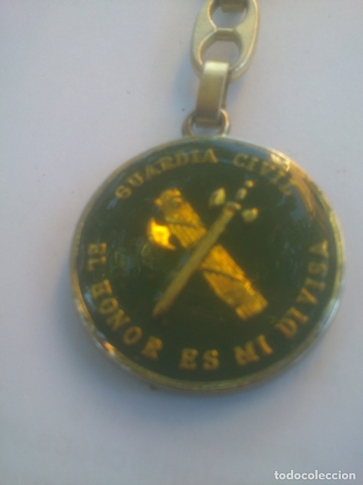 Military Antiques: Guardia Civil El Honor es ma divisa Llavero metal Esmaltado