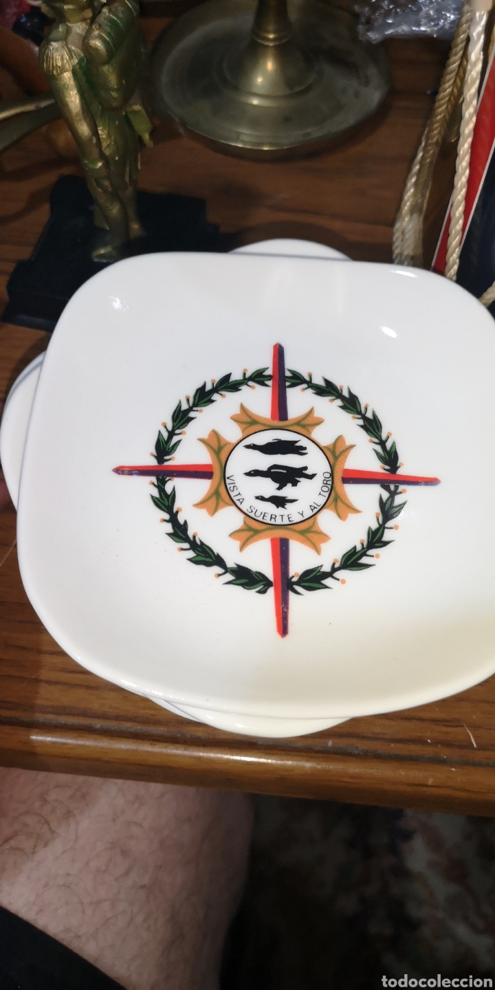 Military Antiques: Plato cenicero de aviaci&oacute;n espa&ntilde;ola vista suerte y al toro