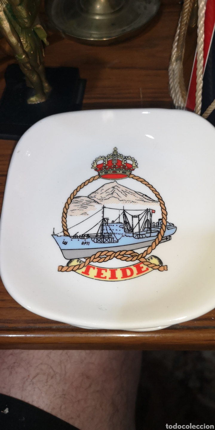Military Antiques: Plato cenicero de la Armada espa&ntilde;ola del buque Teide