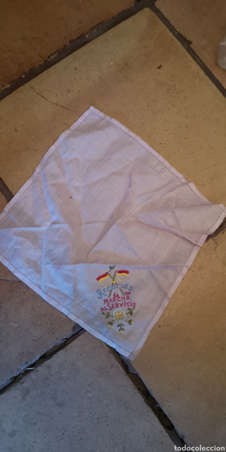 Military Antiques: Pa&ntilde;uelo de recuerdo de mi marcha el servicio militar