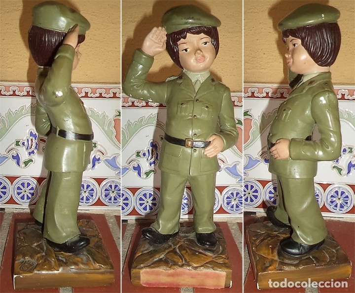 Militaria: SOLDADO DE ESTUCO PINTADO A MANO ARTESAN&Iacute;A G. ABELLAN Mide 21 de alto y 8/8 en la base