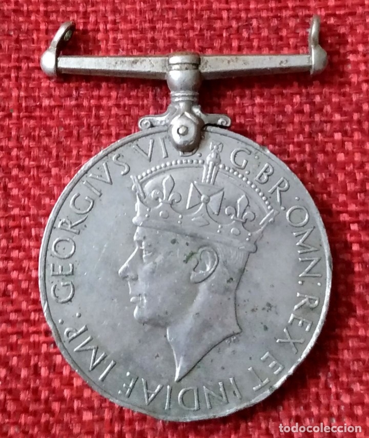 Military Antiques: Reino Unido - Medalla de la II Guerra Mundial - Georgius VI - 1939 - 1945 50 x 35 mm