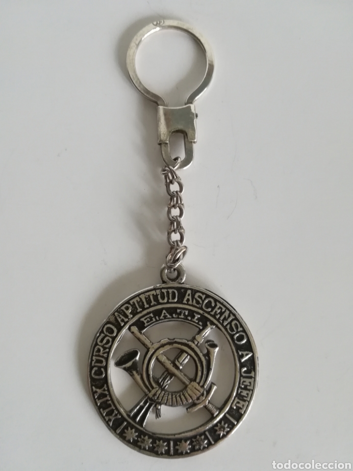 Military Antiques: Llavero de plata Curso de Aptitud Ascenso a Jefe E.A.T.I. con contraste - Coronel Ej&eacute;rcito Militar