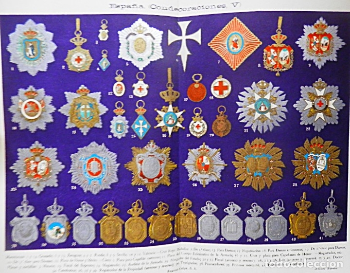 Military Antiques: CARTEL DE CONDECORACIONES MILITARES ESPA&Ntilde;OLAS HASTA 1935