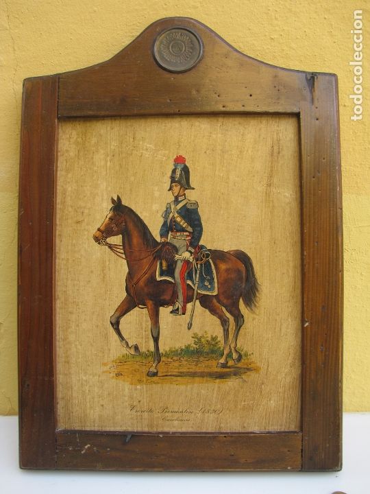 Militaria: Carabiniere. Ejercito piamontese. 1830. Valenti. Madera y bronce