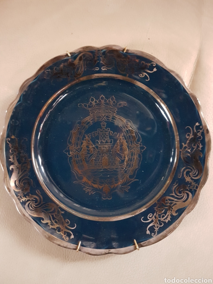 Military Antiques: BONITO PLATO PORCELANA Y PLATA DEL FERROL