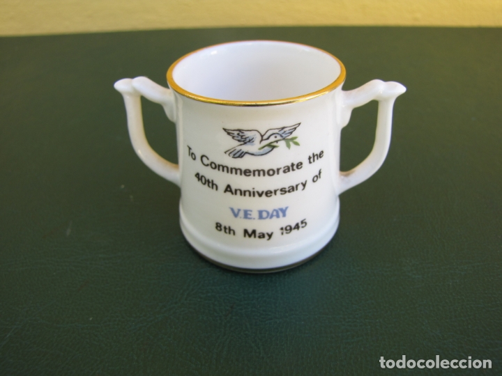 Militaria: Taza porcelana Sutherland. 40 aniversario dia D. Normand&iacute;a 1945