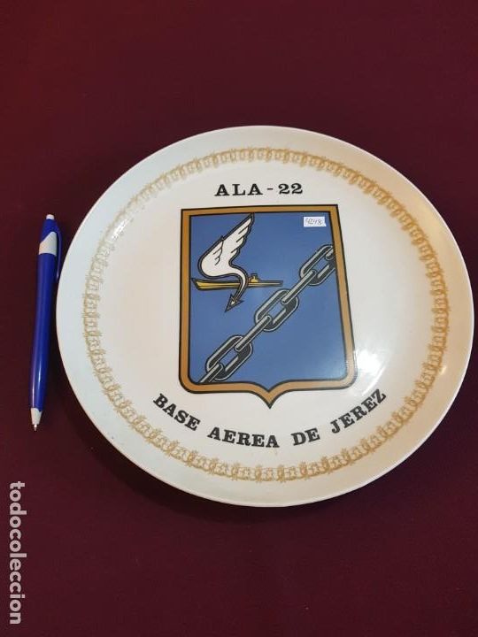 Militaria: PLATO DECORATIVO ALA-22. BASE AEREA DE JEREZ
