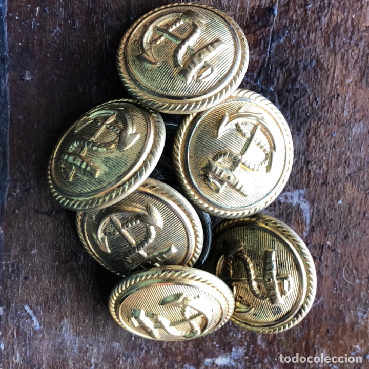 Military Antiques: LOTE DE 6 BOTONES DE MARINA ( ANCLA SIN CORONA ) &Eacute;poca Franco.