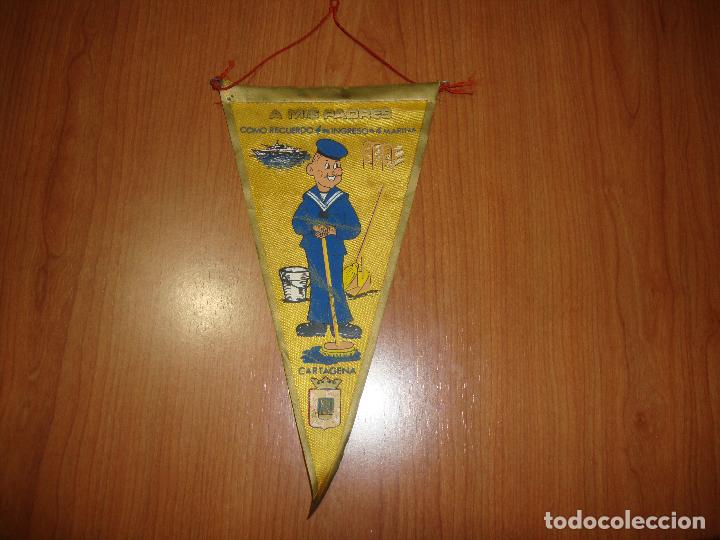 Militaria: (C-1) BANDERIN MILITAR MARINA A MIS PADRES CARTAGENA