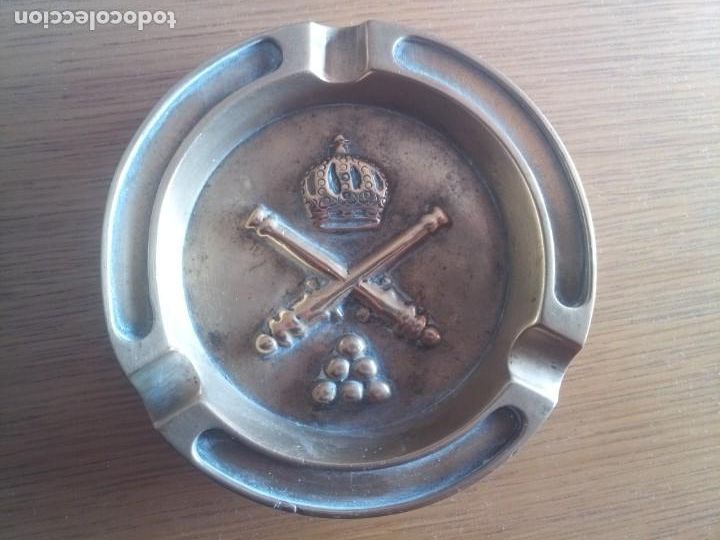 Military Antiques: Antiguo cenicero alfonsino artillero bronce guerra civil