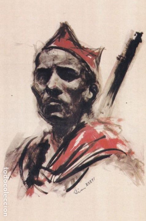 Military Antiques: GUERRA CIVIL ESPA&Ntilde;OLA ESTAMPAS DE LA REVOLUCION ANTIFASCISTA UN HEROE EN TARJETA POSTAL REEDICION
