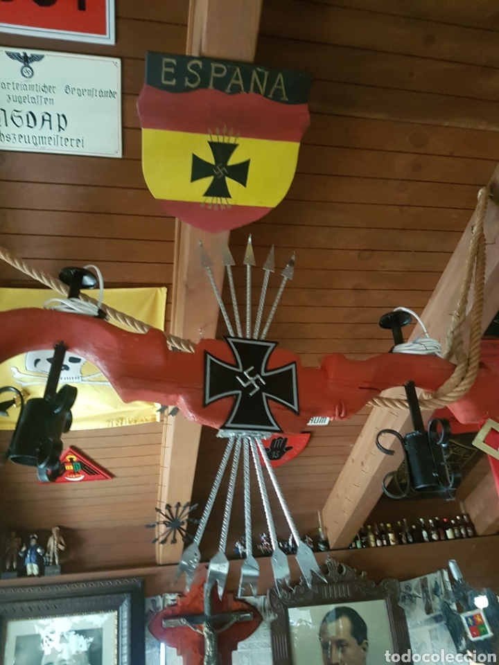 Militaria: EXPECTACULAR LAMPARA DE LA DIVISION AZUL HECHA A MANO