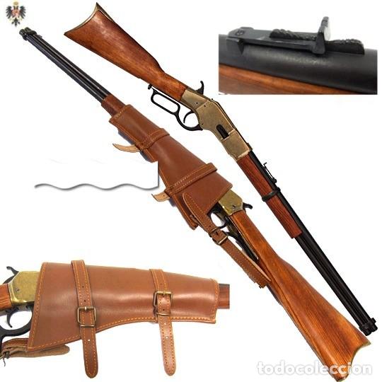 Militaria: RIFLE CARABINA WINCHESTER 66 1866 EE.UU + CANANA PIEL. 100 CMS