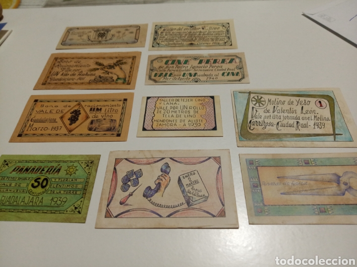 Military Antiques: Lote 10 vales guerra civil espa&ntilde;ola REPRODUCCIONES
