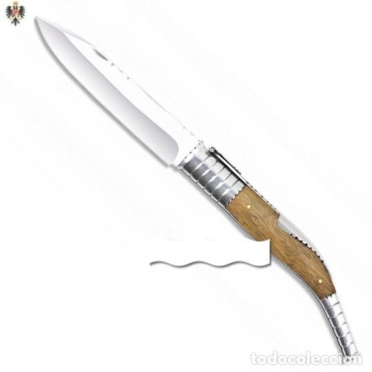 Militaria: NAVAJA CL&Aacute;SICA GIGANTE BANDOLERA MADERA
