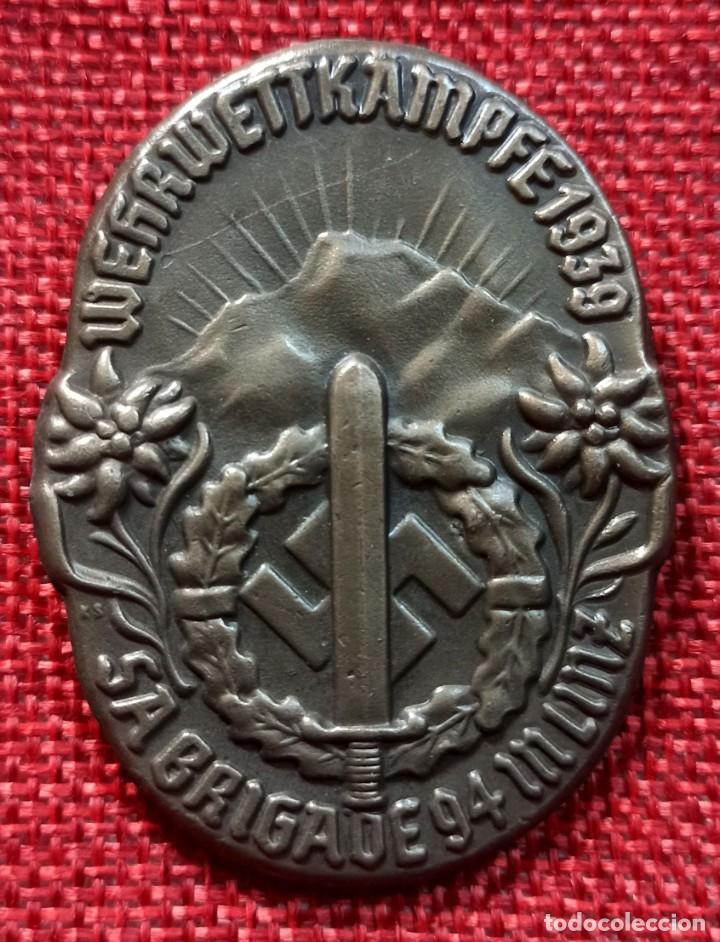 Militaria: Sturmabteilung o SA Wehrwettkampfe 1939 S.A. Brigade Munz &ndash; Sturmabteilung &ndash; 55 x 40 mm