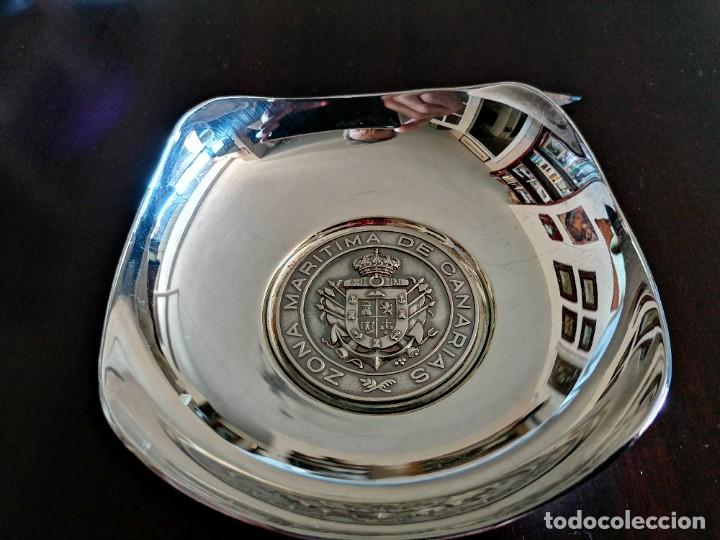 Military Antiques: CENICERO ALPACA PLATEADA MILITAR DE CANARIAS
