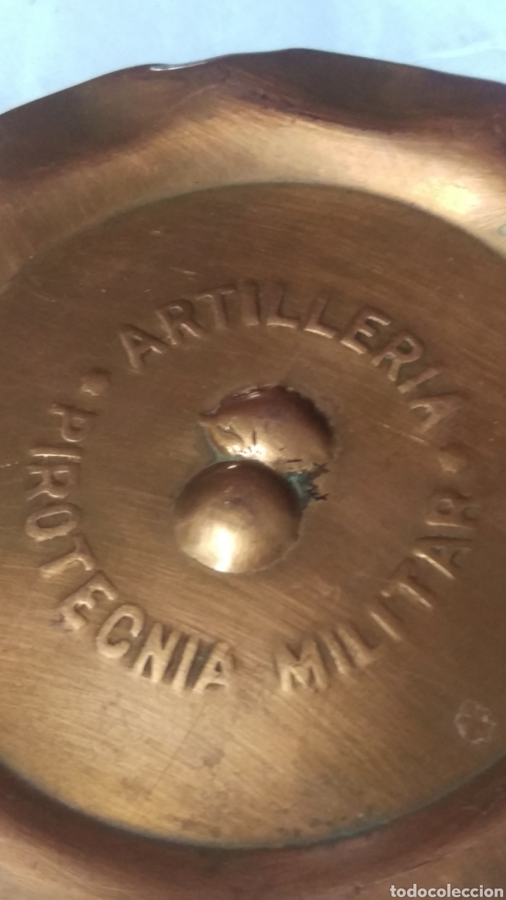 Military Antiques: Antiguo plato met&aacute;lico ARTILLERIA. PIROTECNIA MILITAR. muy raro