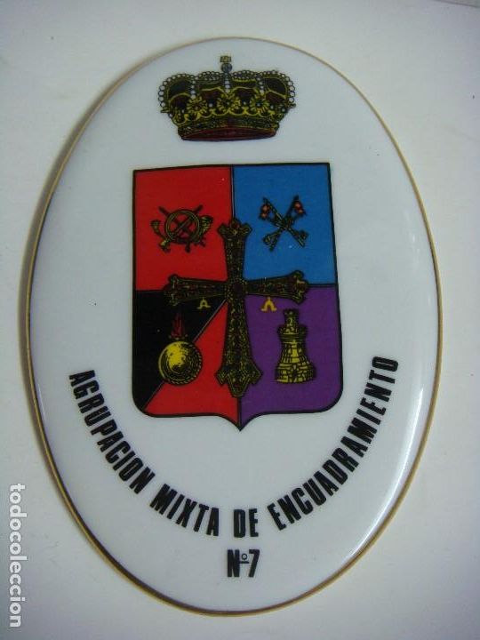 Militaria: PLACA EN PORCELANA DE AGRUPACION MIXTA DE ENCUADRAMIENTO N&ordm;-7 ( C )