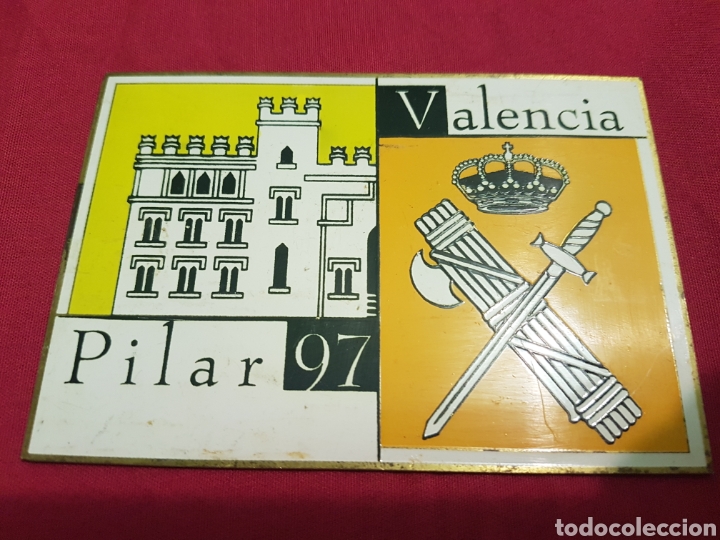 Militaria: Placa lat&oacute;n Guardia Civil Valencia Pilar 1997