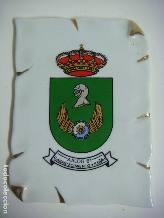 Militaria: PLACA MILITAR EN PORCELANA DE AALOG 61 G.ABASTECIMIENTO Y S.G I/61