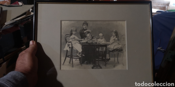 Militaria: Grabado o l&aacute;mina de la familia real de Alfonso XIII