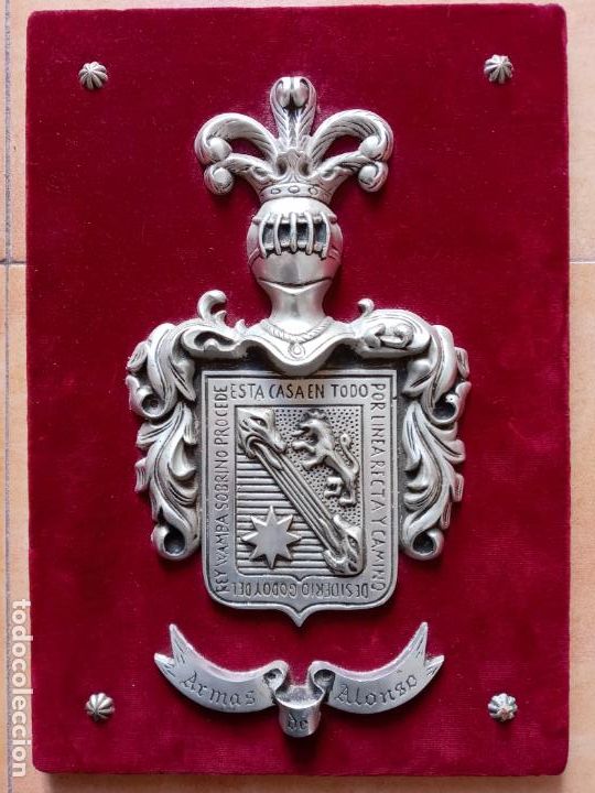 Military Antiques: Antigua metopa escudo de armas de Alonso- hescudo heraldico de aluminio