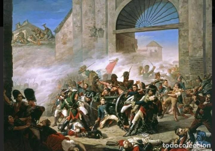 Militaria: L&aacute;mina Cuadro Muerte de Daoiz y defensa del Parque de Montele&oacute;n, Madrid. Guerra de la Independencia.