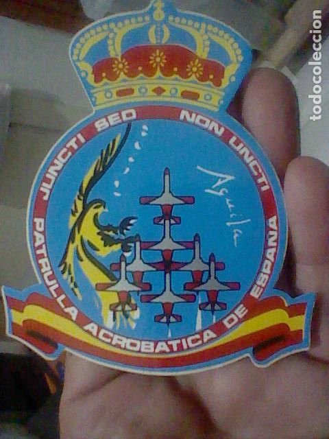Military Antiques: AGVILA PATRVLLA ACROBACIAS AEREAS ESPA&Ntilde;A ADHESIVO PEGATINA 10 CM ALTO MILITAR