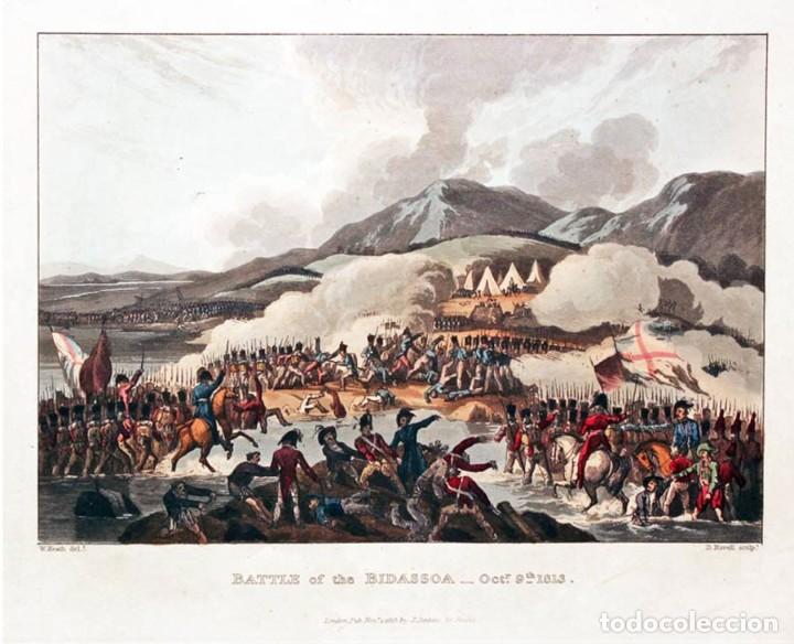 Militaria: L&aacute;mina Cuadro Batalla del R&iacute;o Bidasoa, Fuenterrab&iacute;a, Wellington. Guerra de la Independencia Espa&ntilde;ola