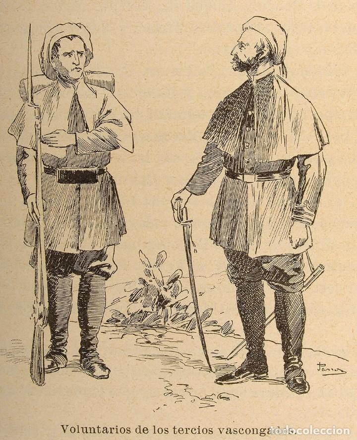 Militaria: L&aacute;mina Cuadro Tercios Vascongados. Guerra de &Aacute;frica 1860-1861. Siglo XIX. Espa&ntilde;a. R&eacute;plica actual