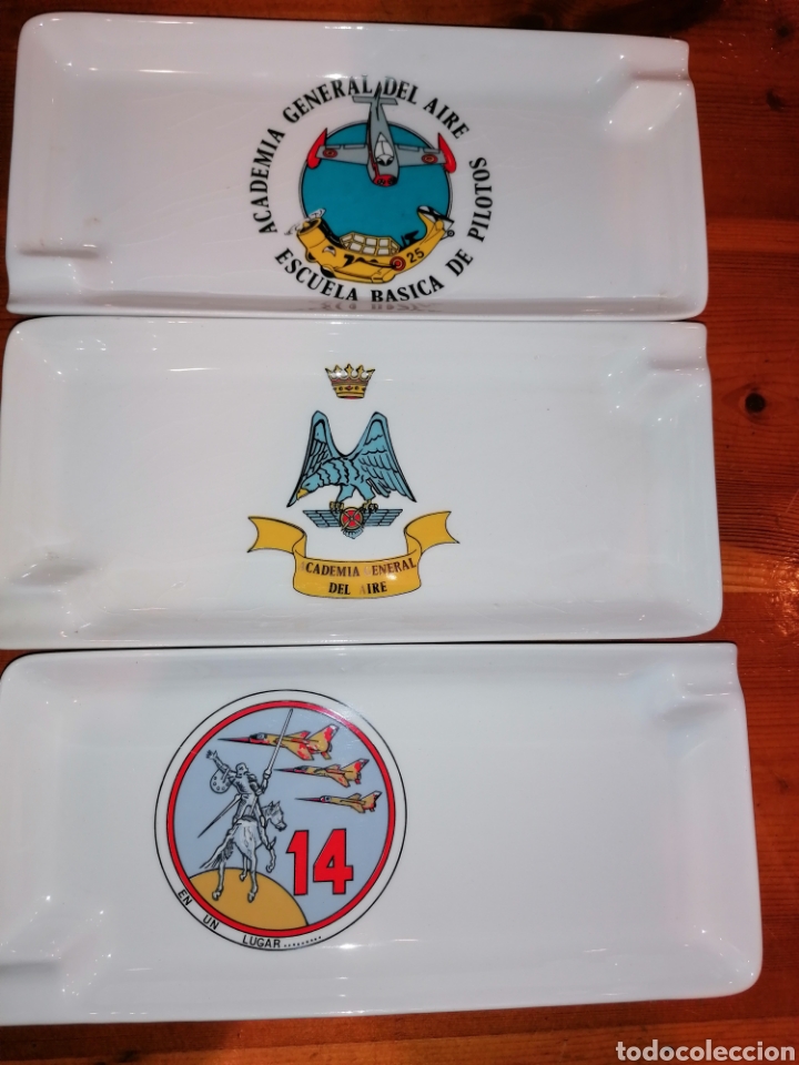 Military Antiques: Lote 3 ceniceros ej&eacute;rcito del aire pilotos vuelo avi&oacute;n militar aviaci&oacute;n