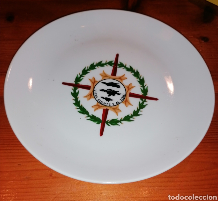 Military Antiques: Plato cer&aacute;mica Suerte y al Toro aviaci&oacute;n militar ej&eacute;rcito del aire avi&oacute;n vuelo