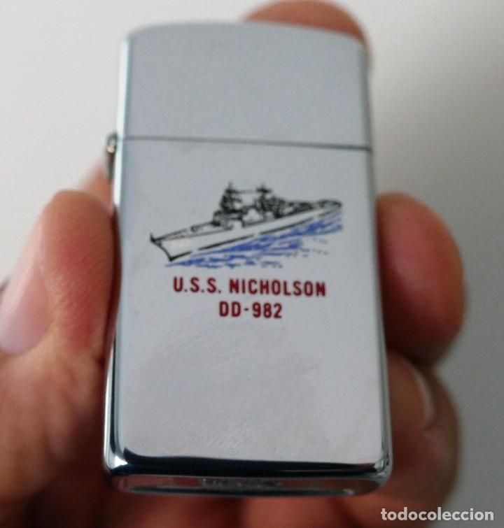 Military Antiques: US NAVY. MECHERO ZIPPO. DESTRUCTOR NORTEAMERICANO USS NICHOLSON (DD-982)