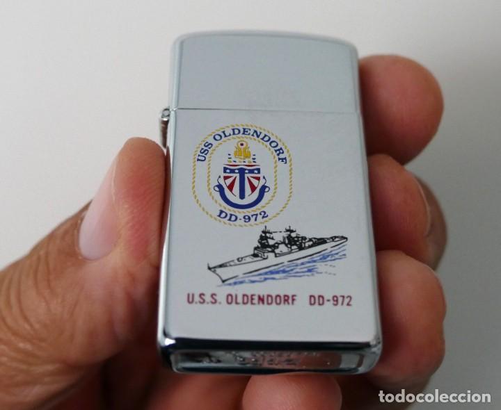 Military Antiques: US NAVY. MECHERO ZIPPO. DESTRUCTOR NORTEAMERICANO USS OLDENDORF (DD-972)