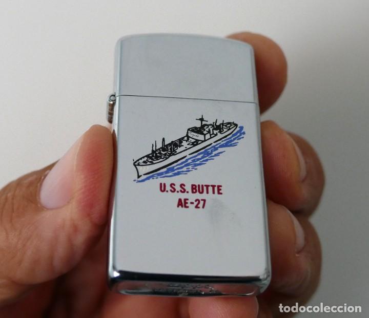 Military Antiques: US NAVY. MECHERO ZIPPO. BUQUE DE MUNICIONAMIENTO NORTEAMERICANO USS BUTTE (AE-27)