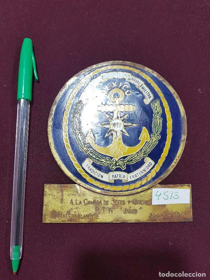 Military Antiques: CHAPA ESCUELA NAVAL MILITAR DE MEXICO