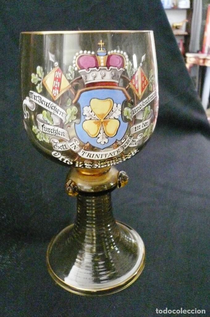 Military Antiques: Escudo de armas del canciller alem&aacute;n Otto von Bismarck. Grabado en copa r&ouml;mer. Numerada.