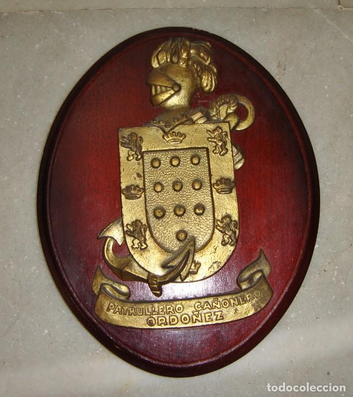Military Antiques: Metopa Naval &middot; Patrullero Ca&ntilde;onero Ord&oacute;&ntilde;ez (P-14) &middot; Armada Espa&ntilde;ola &middot; Bronce