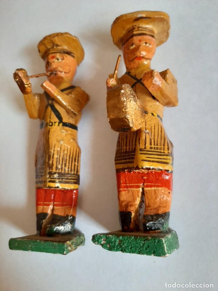 Military Antiques: Figuras / juguete antiguo de militares m&uacute;sicos (artesanos) muy antiguos arte de trincheras