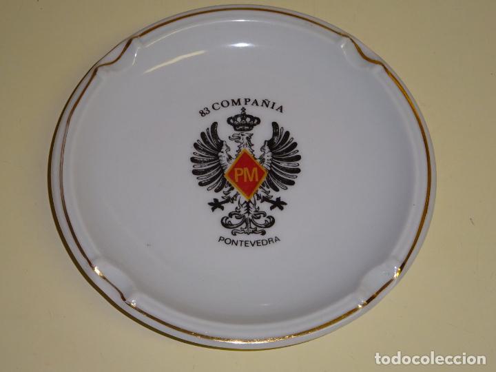 Military Antiques: CENICERO DE CER&Aacute;MICA POLICIAL MILITAR. POLIC&Iacute;A MILITAR DE PONTEVEDRA 83 COMPA&Ntilde;&Iacute;A. 16CM. 300GR