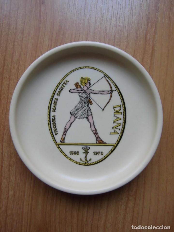 Military Antiques: PLATITO / CENICERO CORBETA DIANA CER&Aacute;MICA MILITAR