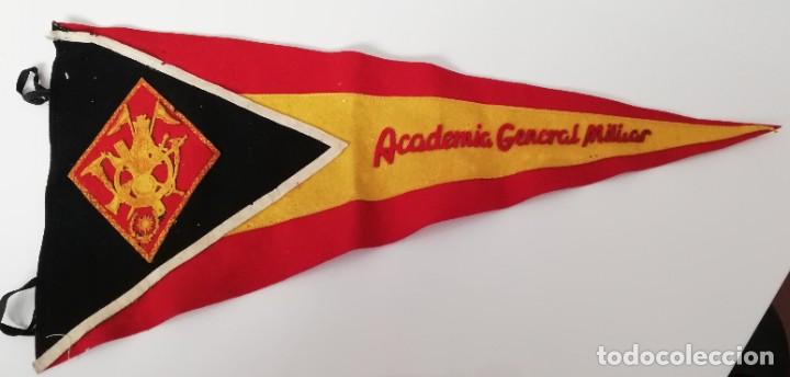 Military Antiques: Antiguo bander&iacute;n de fieltro de la Academia General Militar, Mide 45 cms. aprox.
