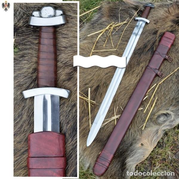 Militaria: ESPADA VIKINGA FORJADA COMBATE FUNCIONAL + FUNDA 94 CMS